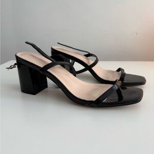 My Story Glossy Black Block Heels
